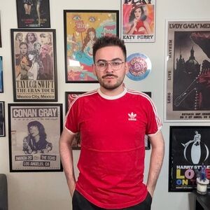 Adidas Red Shirt with White Stripes